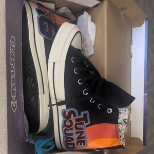 Converse Tune Squad Black and Orange High-Tops